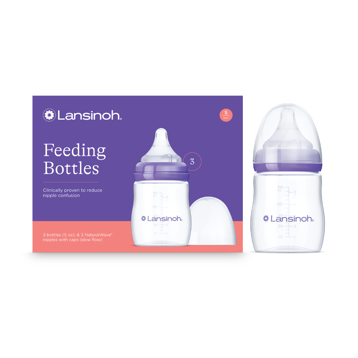 Lansinoh Biberón NaturalWave boca ancha 160 ml