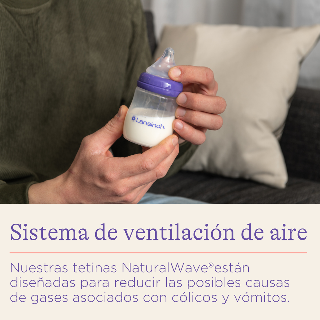 Lansinoh Biberón NaturalWave boca ancha 160 ml