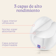 Lansinoh Protectores de lactancia lavables blancos
