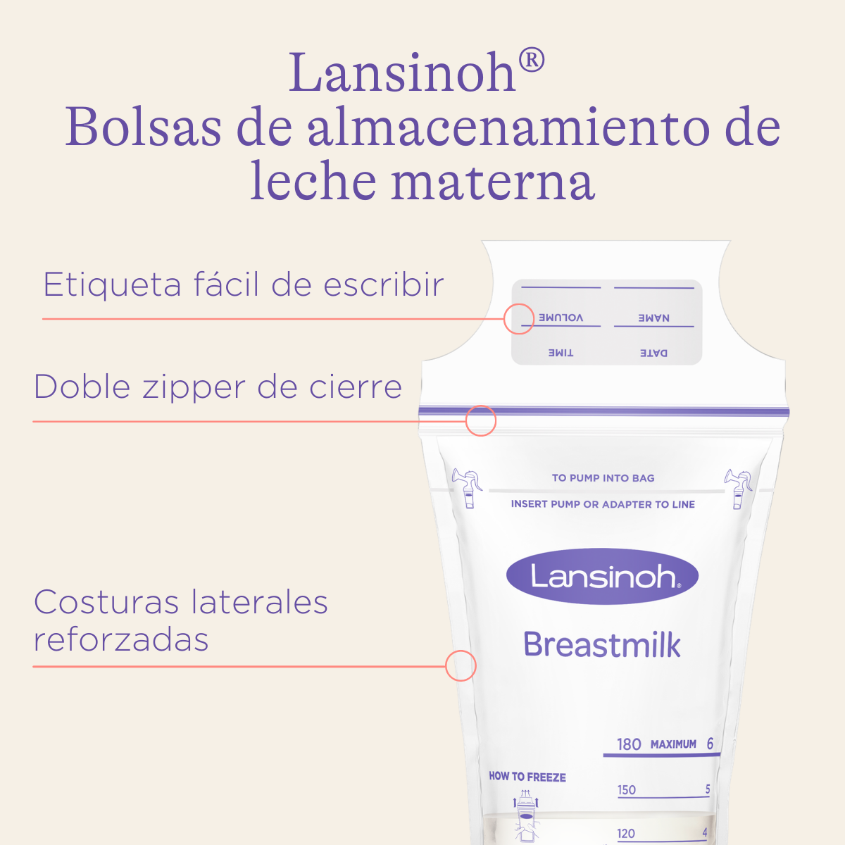 Lansinoh Bolsas de almacenamiento para leche materna