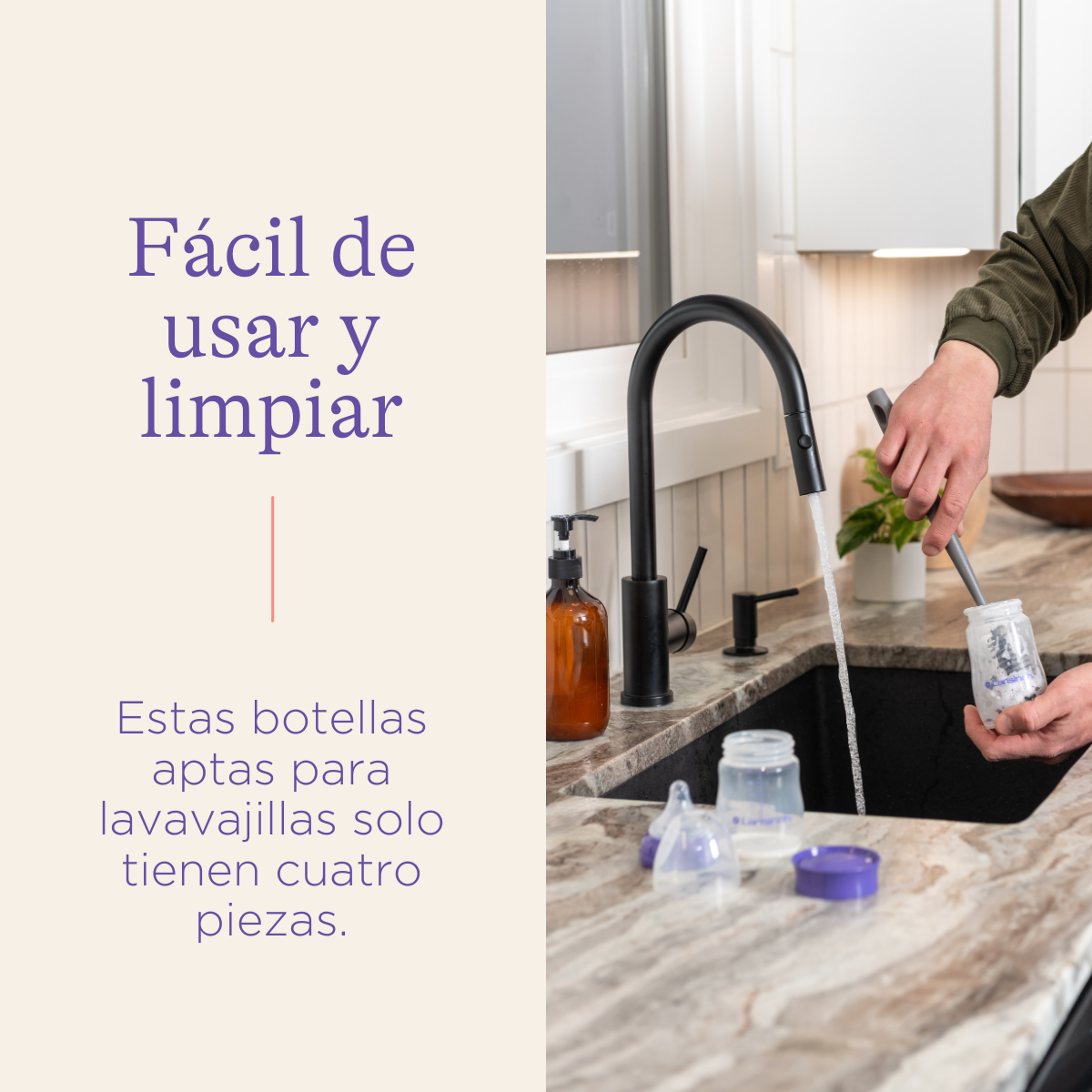 Lansinoh Biberón NaturalWave boca ancha 160 ml