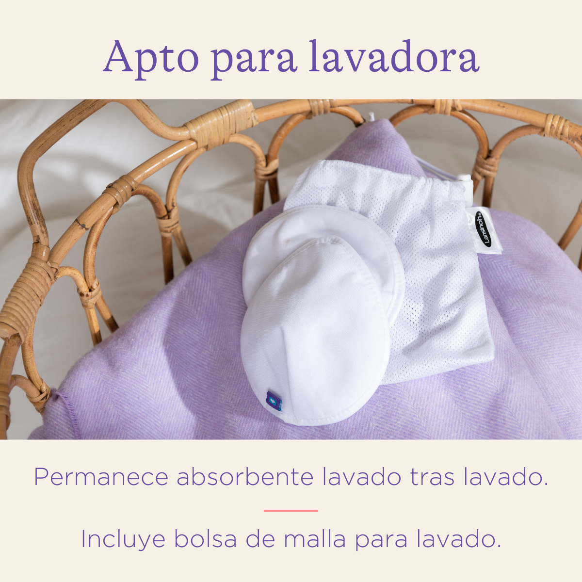 Lansinoh Protectores de lactancia lavables blancos