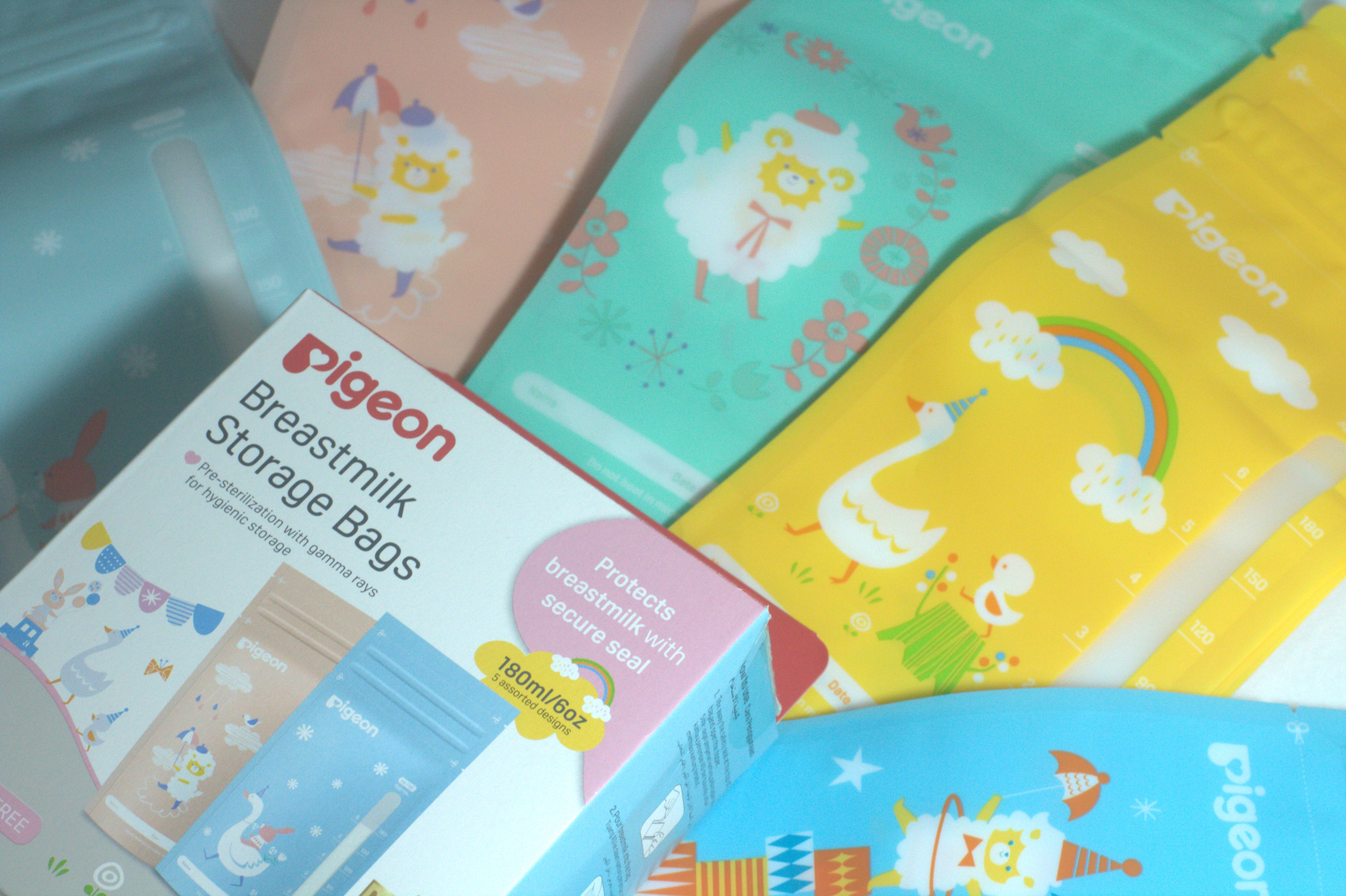 Pigeon Bolsas de almacenamiento de leche materna decoradas – Pack 25