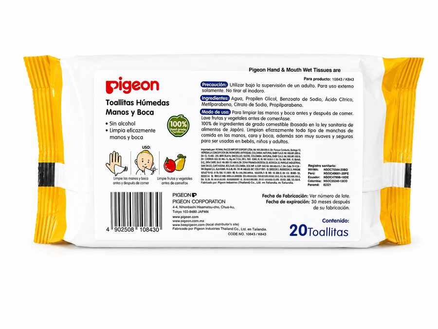 Pigeon Toallitas Húmedas Manos y Boca